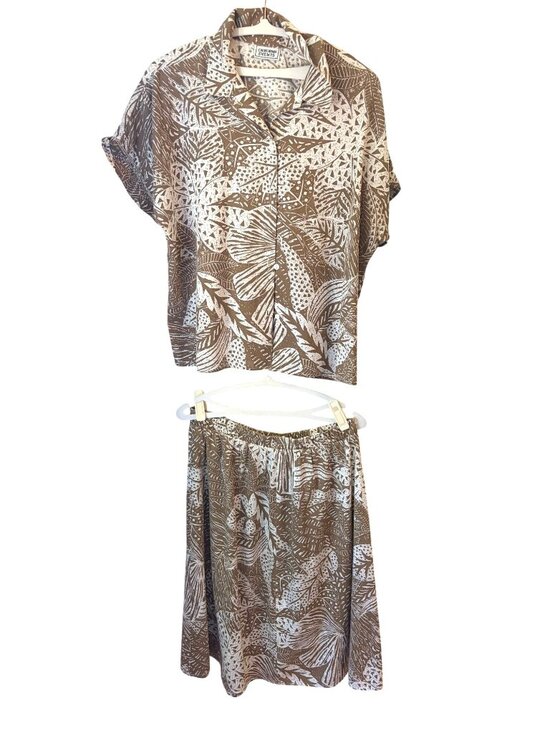 California Events Other - California Events Vintage Botanical Print Blouse and Skirt Set Size L